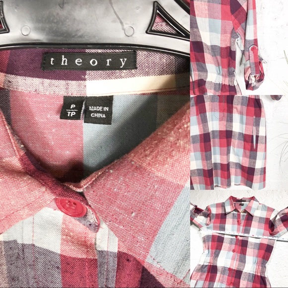 Theory Dominica Plaid Dress Size 0 - Picture 3 of 8